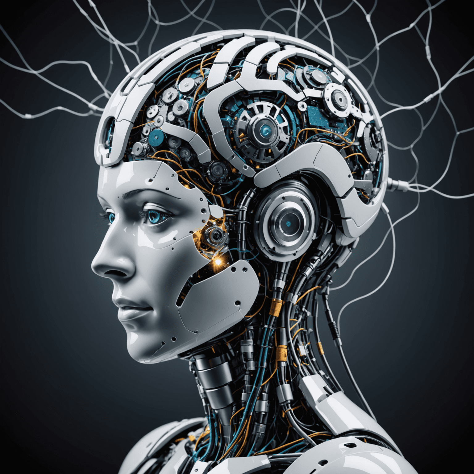 Imagen conceptual que representa la inteligencia artificial. Muestra un cerebro digital conectado a varios dispositivos y datos, simbolizando el aprendizaje automático y el procesamiento de información.